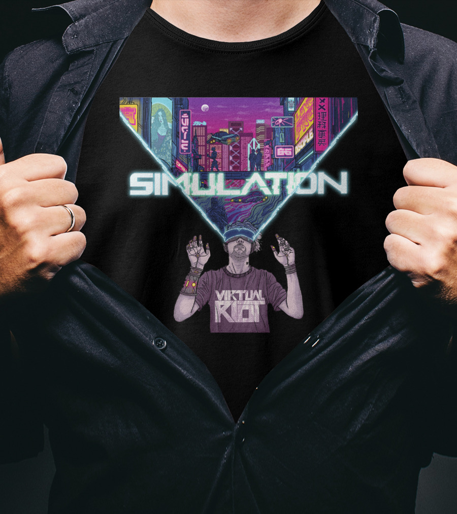 Virtual Riot Simulation Cityscape Experience T-Shirt