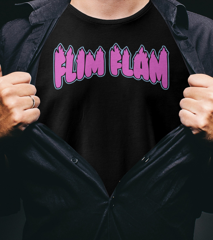 Flim Flam Colorful Flame Font T-Shirt