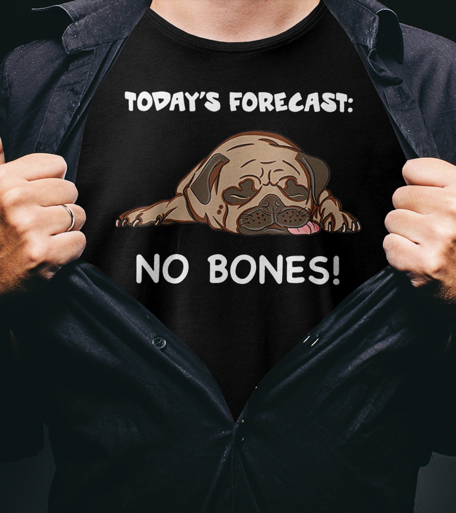 Today's Forecast No Bones Noodle The Pug Merch T-Shirt