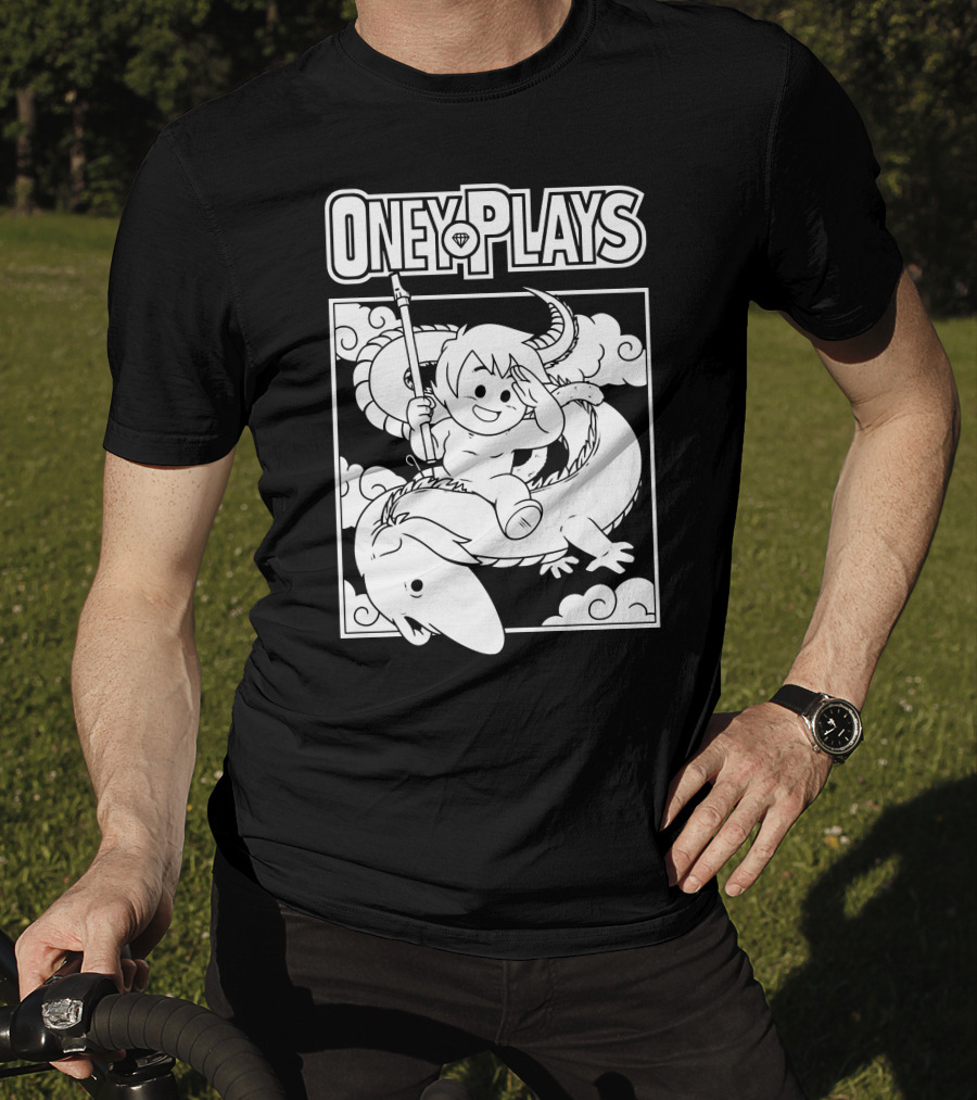 OneyPlays Cartoon Character Riding A Dragon With Spear T-Shirt