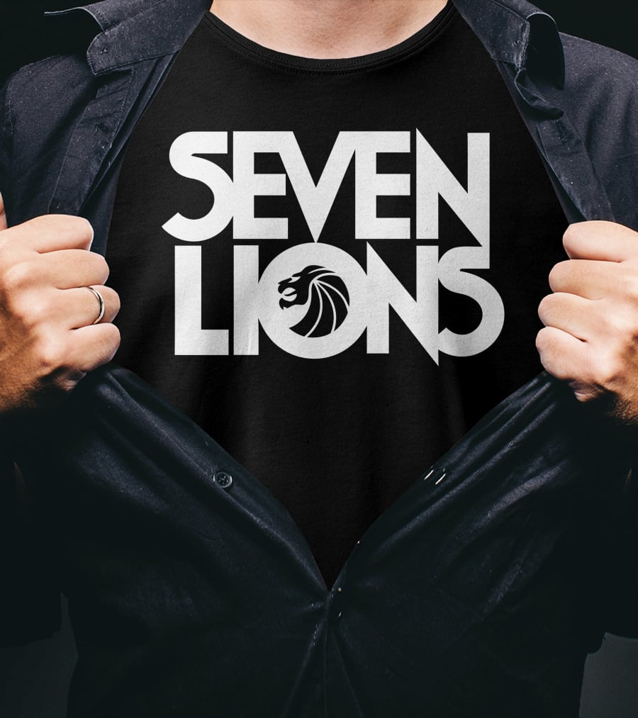 Seven Lions Logo With Stylized Lion Head T-Shirt