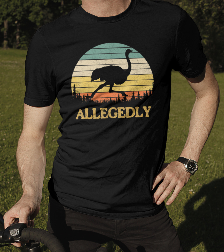 Allegedly Ostrich Flightless Bird Sunset T-Shirt