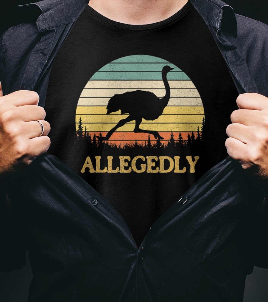 Allegedly Ostrich Flightless Bird Sunset T-Shirt