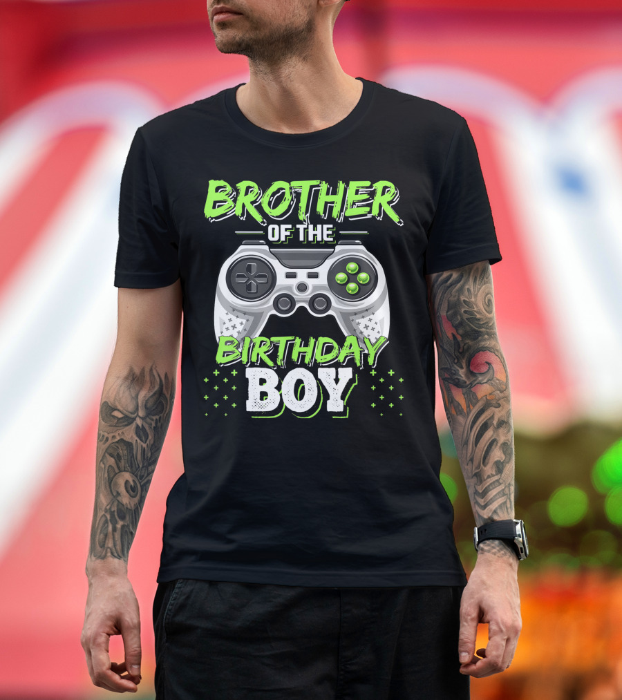 Brother Of The Birthday Boy Controller Gaming T-Shirt