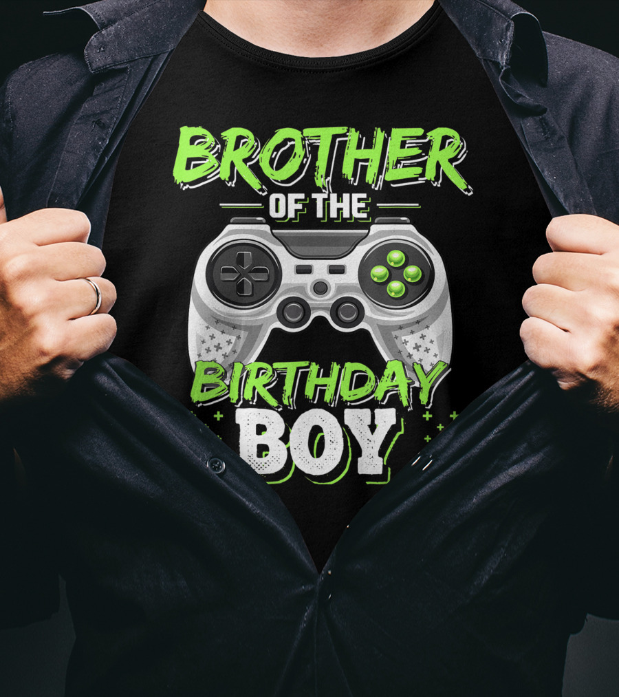 Brother Of The Birthday Boy Controller Gaming T-Shirt