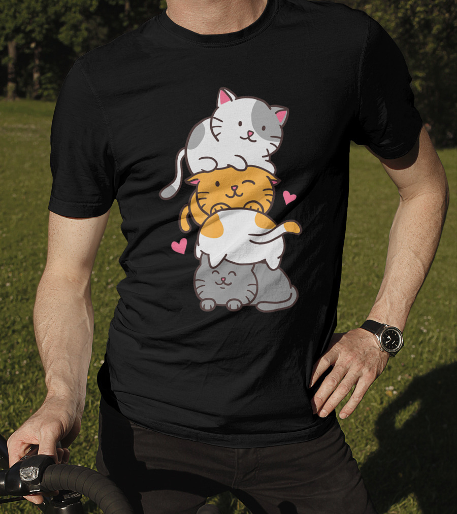 Cat Cats Cute Kitty Pile Kawaii Neko Anime T-Shirt
