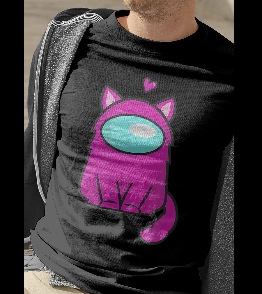 Cute Cat Astronaut Among Us Nerdy Girl Gamer T-Shirt