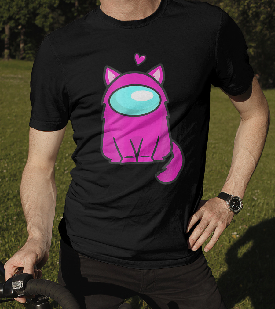 Cute Cat Astronaut Among Us Nerdy Girl Gamer T-Shirt