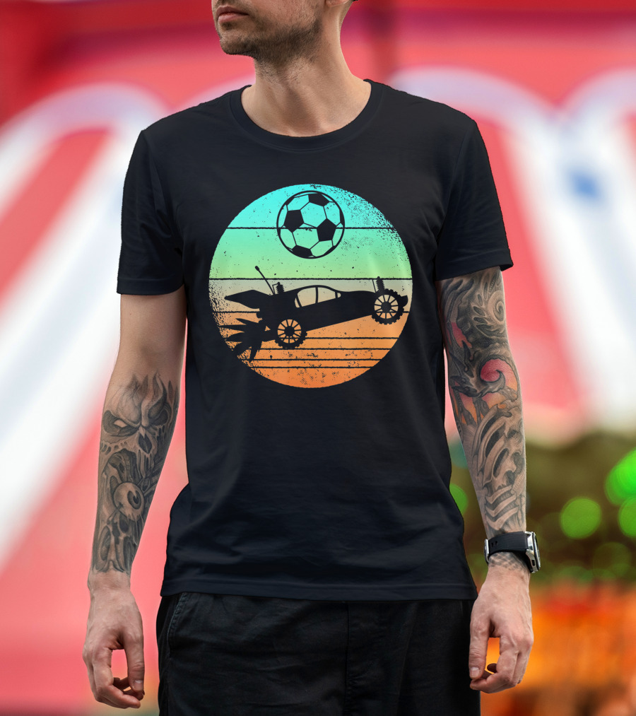 Retro Rocket Soccer Car League Gamer Aesthetic T-Shirt