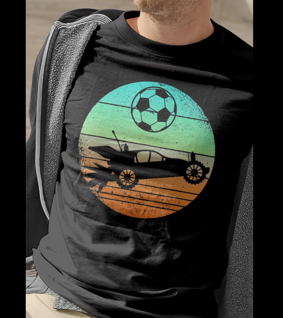 Retro Rocket Soccer Car League Gamer Aesthetic T-Shirt