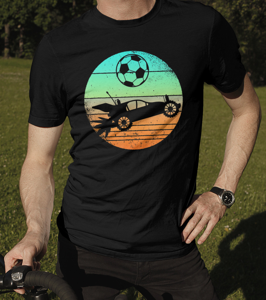Retro Rocket Soccer Car League Gamer Aesthetic T-Shirt