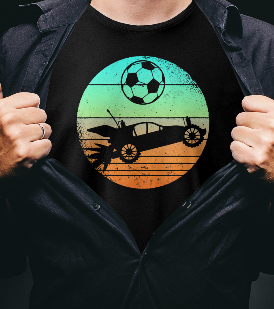 Retro Rocket Soccer Car League Gamer Aesthetic T-Shirt