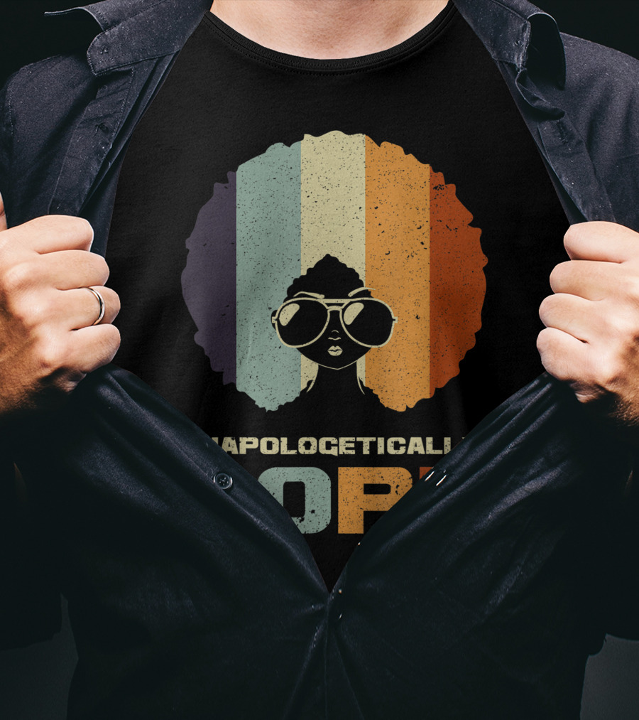 Unapologetically Dope Afro Rainbow Stripes Sunglasses T-Shirt