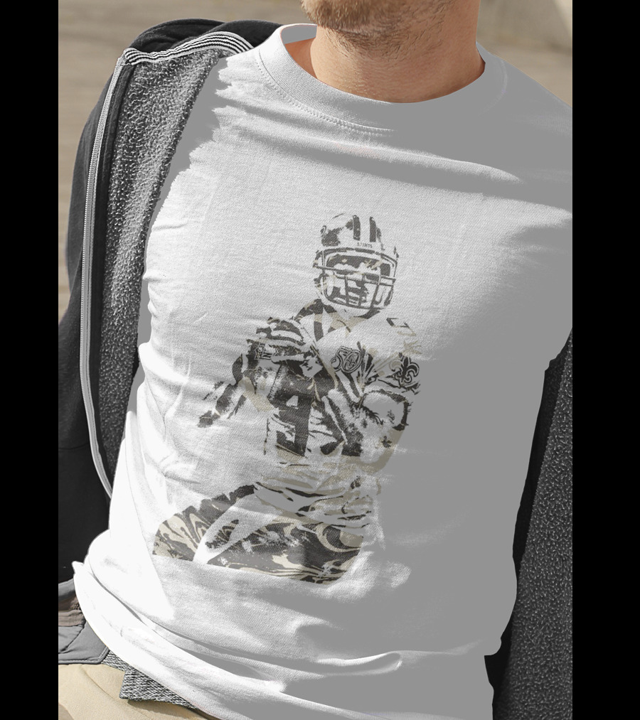 New Orleans Saints Quarterback Fleur-de-lis Football Player T-Shirt