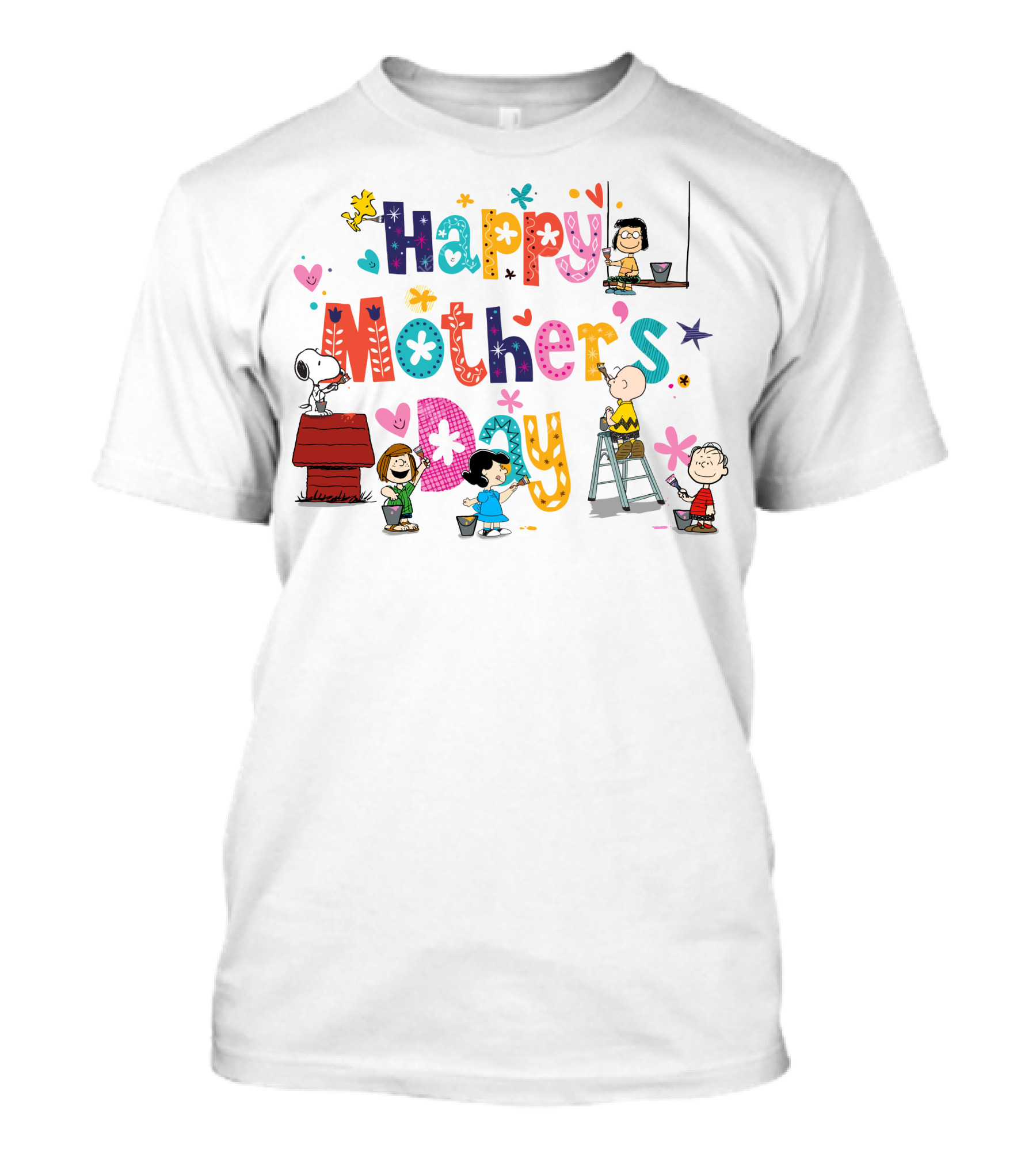 Happy Mother's Day Snoopy Peanuts Characters Painting T-Shirt
