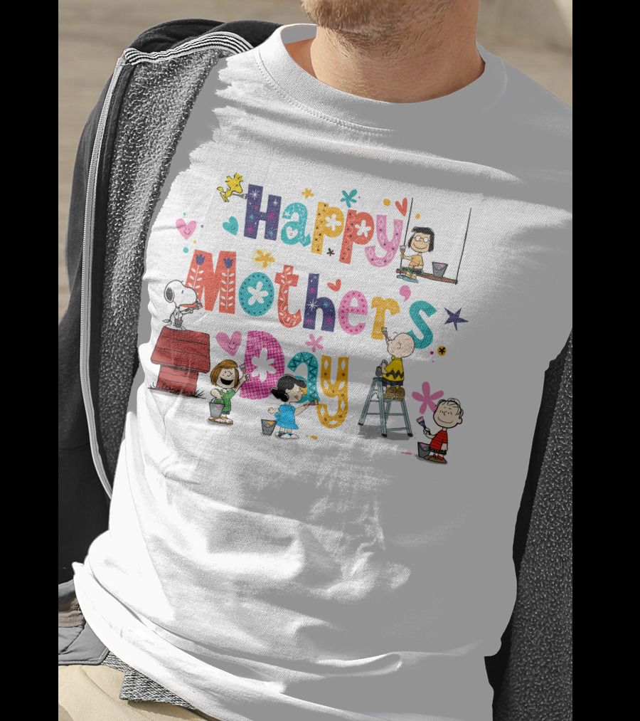 Happy Mother's Day Snoopy Peanuts Characters Painting T-Shirt