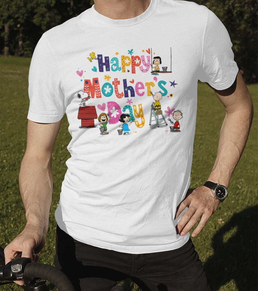 Happy Mother's Day Snoopy Peanuts Characters Painting T-Shirt