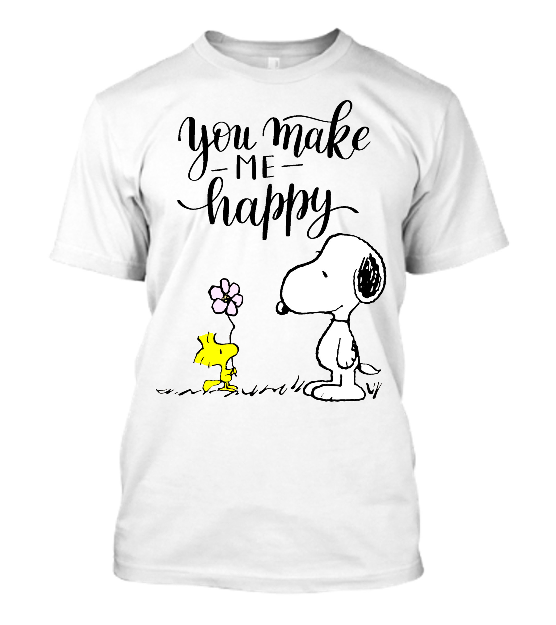 You Make Me Happy Snoopy And Woodstock Flower T-Shirt