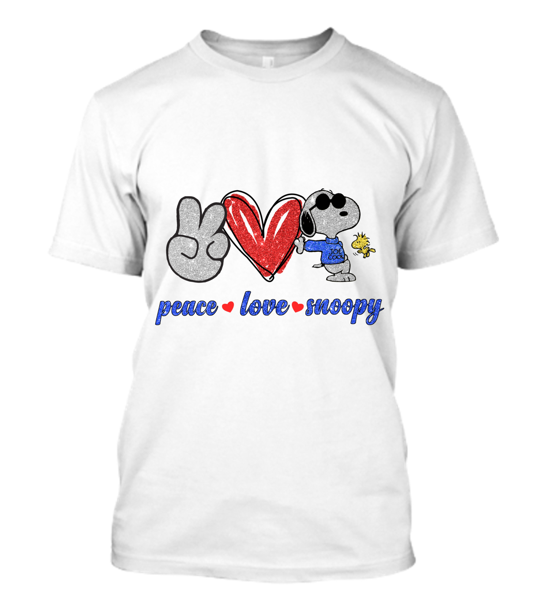 Peace Love Snoopy Woodstock Cool Joe Retro T-Shirt