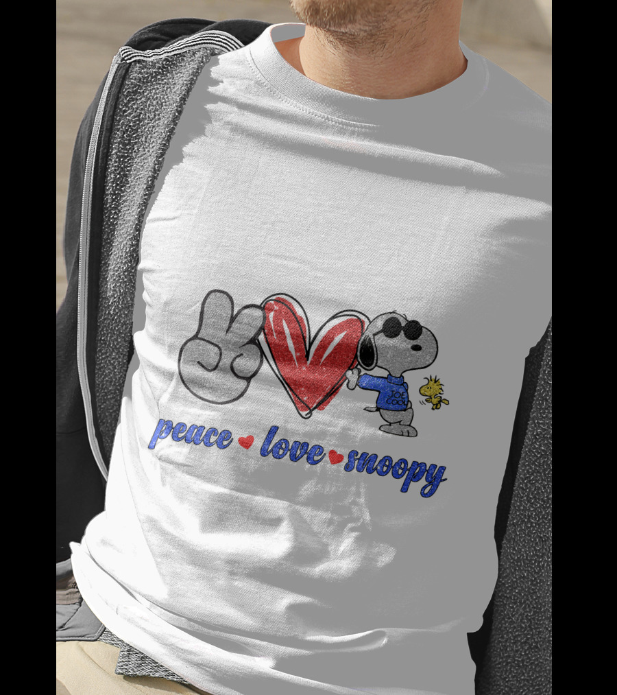 Peace Love Snoopy Woodstock Cool Joe Retro T-Shirt