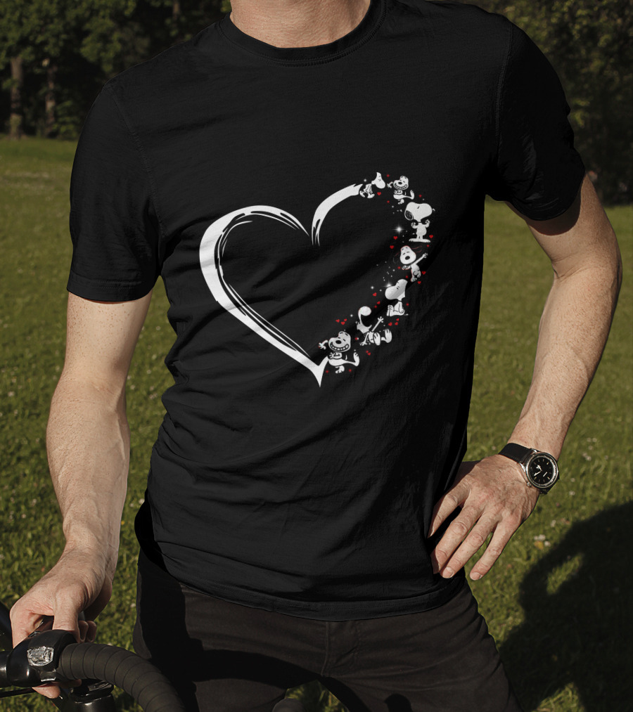 Heartsnop Peanuts Snoopy Heart Shape Love T-Shirt