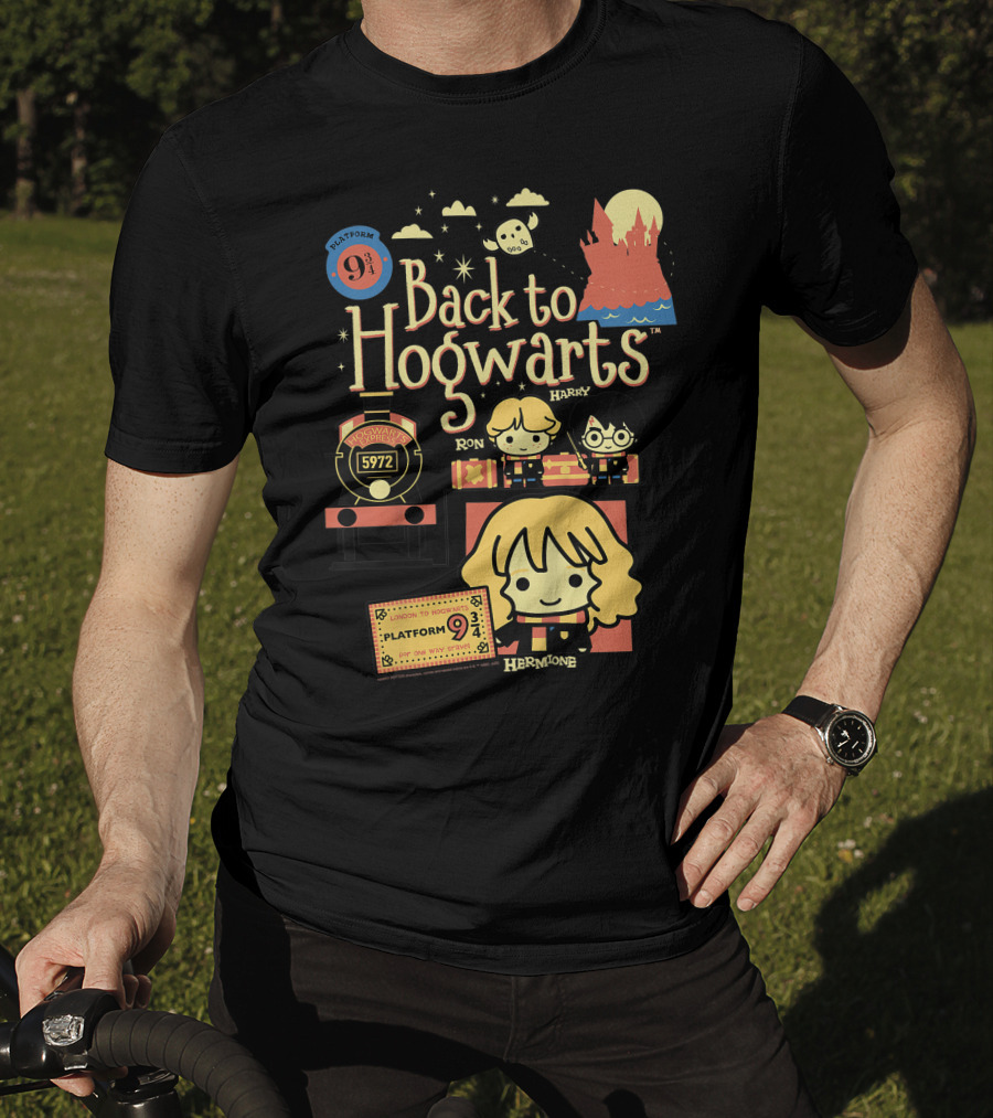 Back To Hogwarts Platform 9¾ Ron Harry Hermione 5972 London To Hogwarts Express T-Shirt