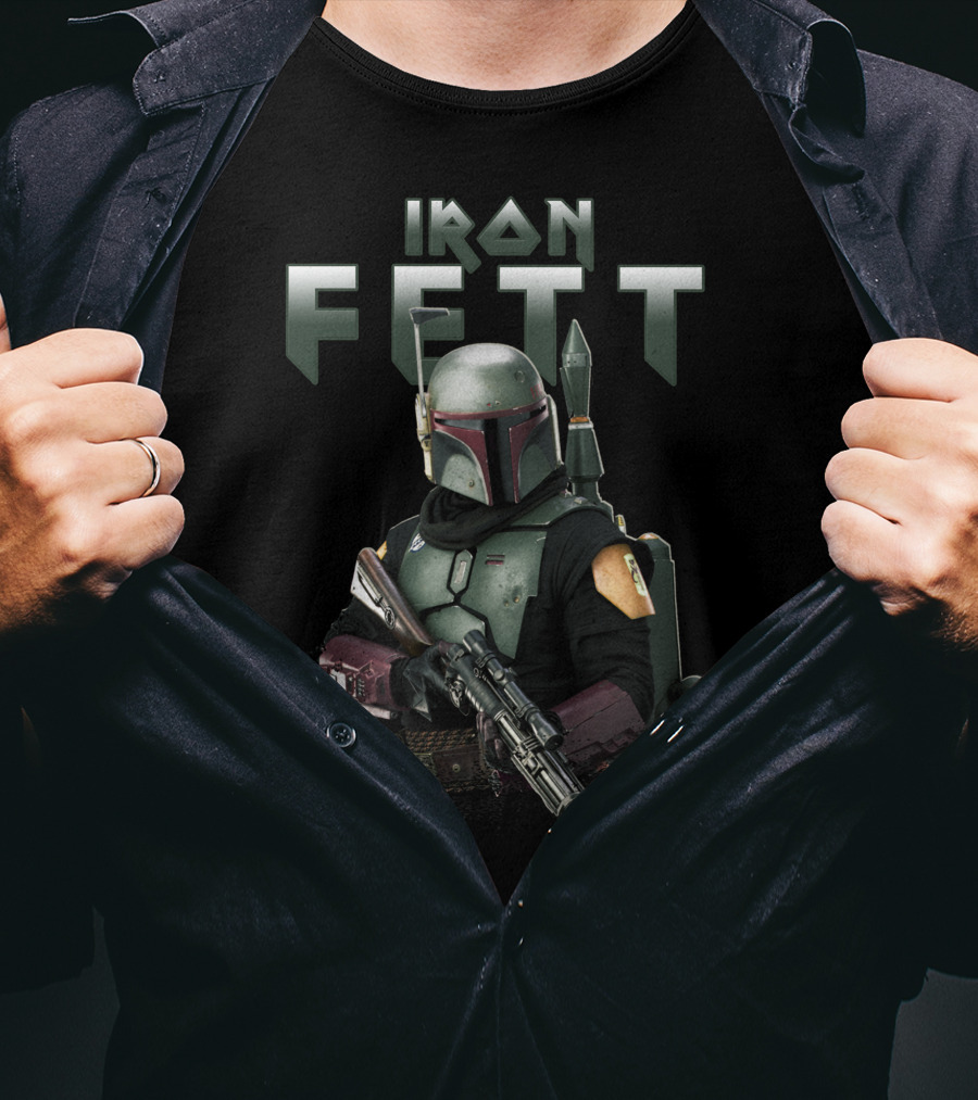 Iron Fett Boba Crossover Mandalorian Suit Concept T-Shirt