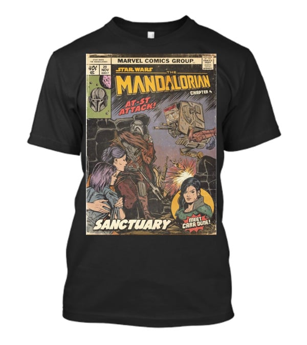 Marvel Comics Group Star Wars The Mandalorian Chapter 4 Sanctuary At-St Attack Meet Cara Dune T-Shirt