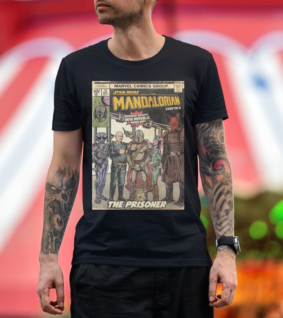 Star Wars The Mandalorian Chapter 6 Marvel Comics Group The Prisoner Maximum-Security New Republic Prison Ship T-Shirt