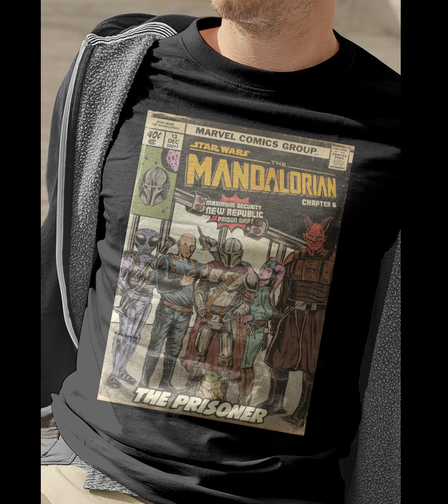 Star Wars The Mandalorian Chapter 6 Marvel Comics Group The Prisoner Maximum-Security New Republic Prison Ship T-Shirt