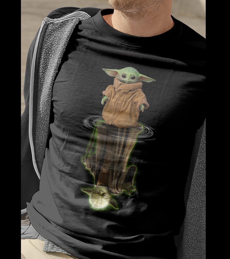 Baby Yoda And Yoda Reflection Only Today T-Shirt