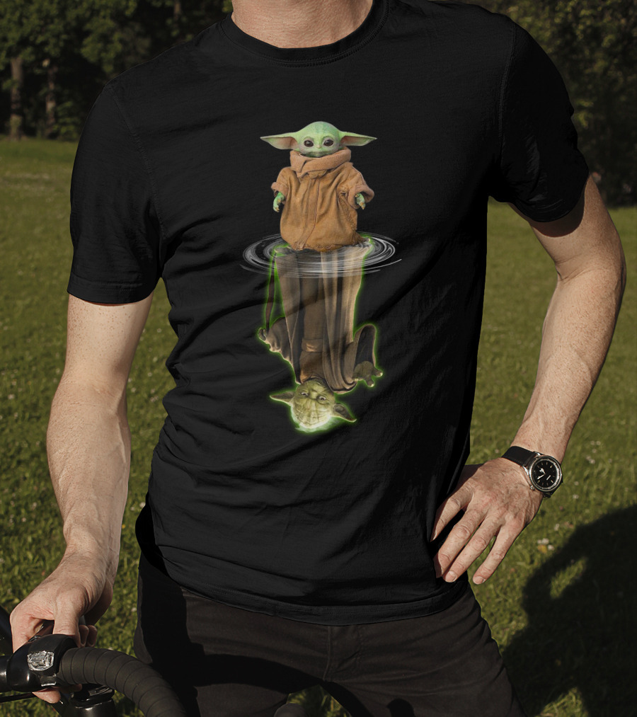 Baby Yoda And Yoda Reflection Only Today T-Shirt
