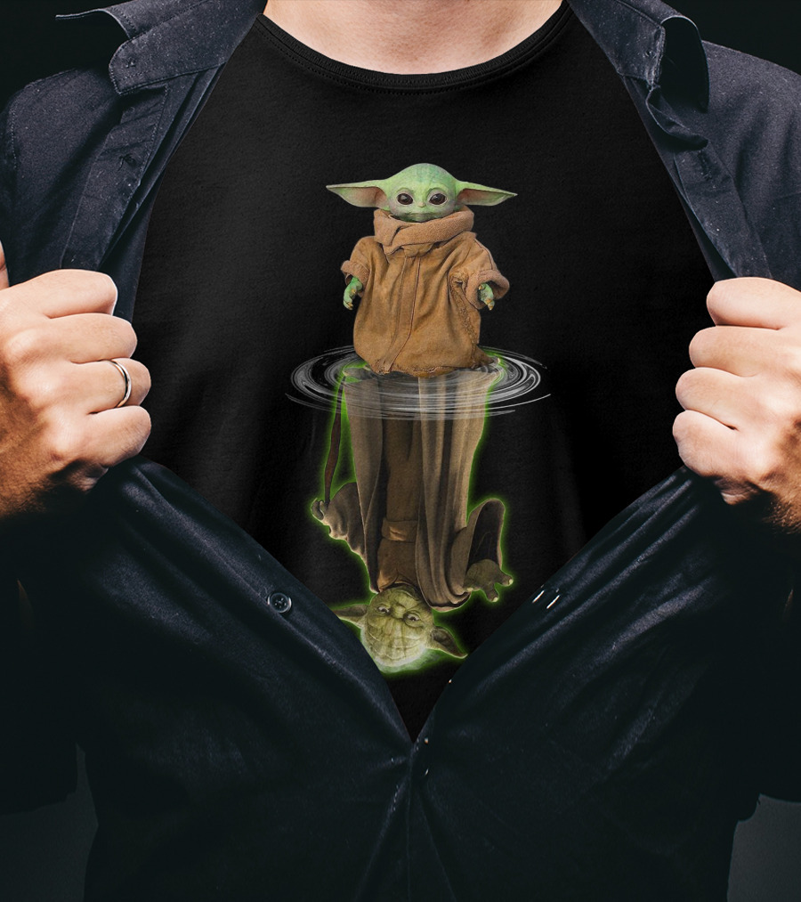 Baby Yoda And Yoda Reflection Only Today T-Shirt