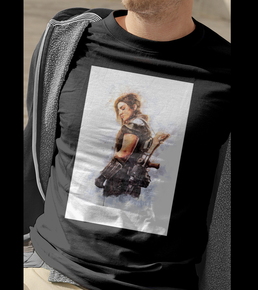 Only Today Watercolor Warrior Woman With Sword T-Shirt