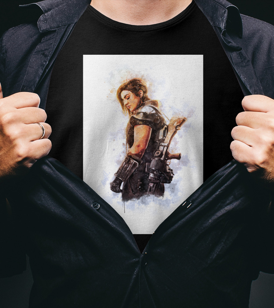 Only Today Watercolor Warrior Woman With Sword T-Shirt