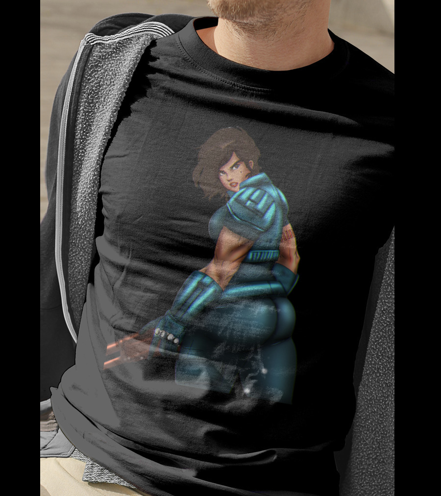 Only Today Retro Futuristic Warrior In Blue Armor T-Shirt