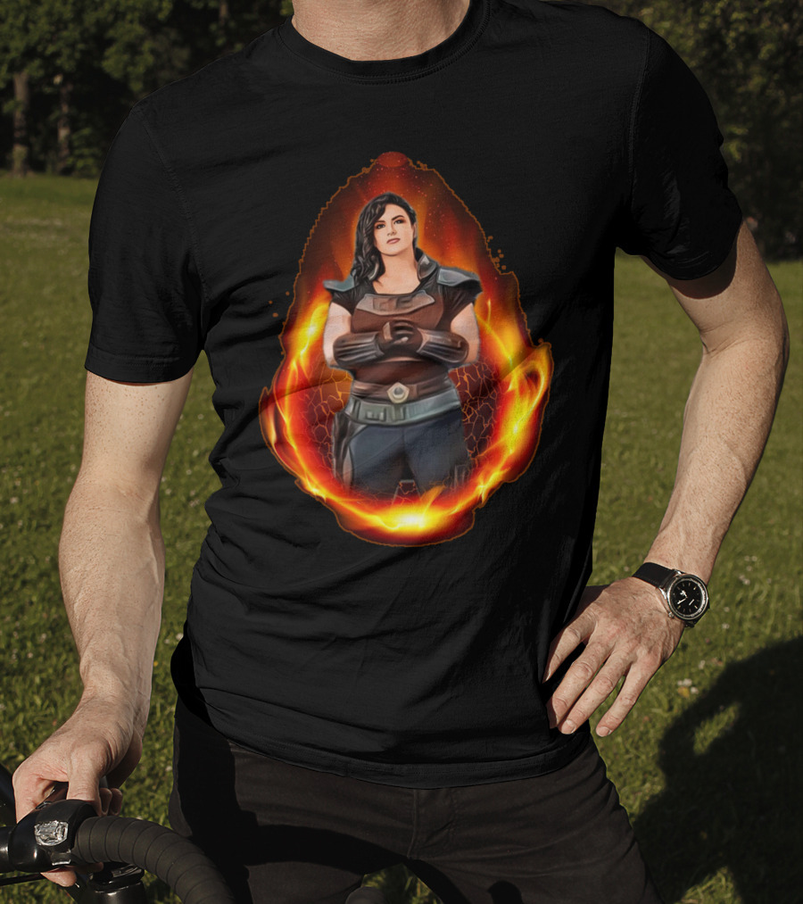 Only Today Warrior Woman Surrounded By Fiery Flames T-Shirt