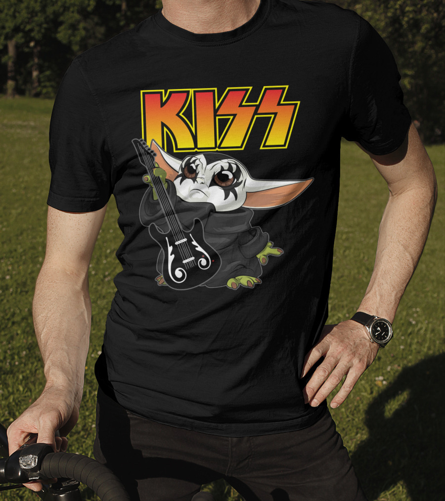 Kiss Only Today Grogu With Guitar T-Shirt
