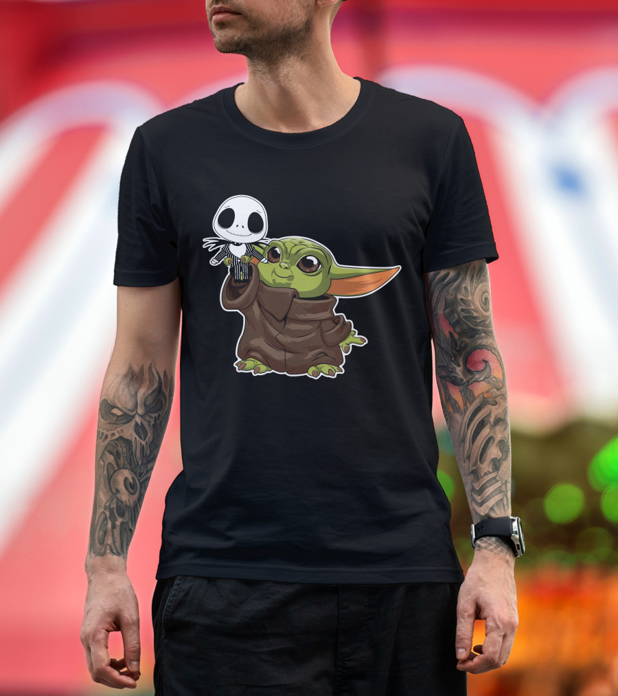 Grogu Holding Jack Skellington Only Today T-Shirt