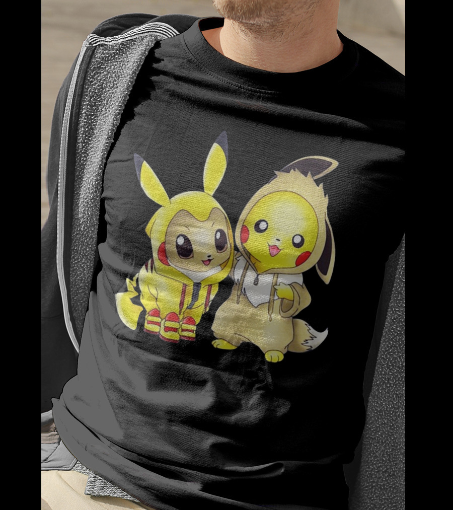 Pikachu And Eevee Cosplay Hoodie Only Today T-Shirt