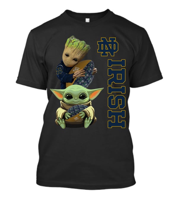 Groot Baby Yoda Notre Dame Fighting Irish Football T-Shirt