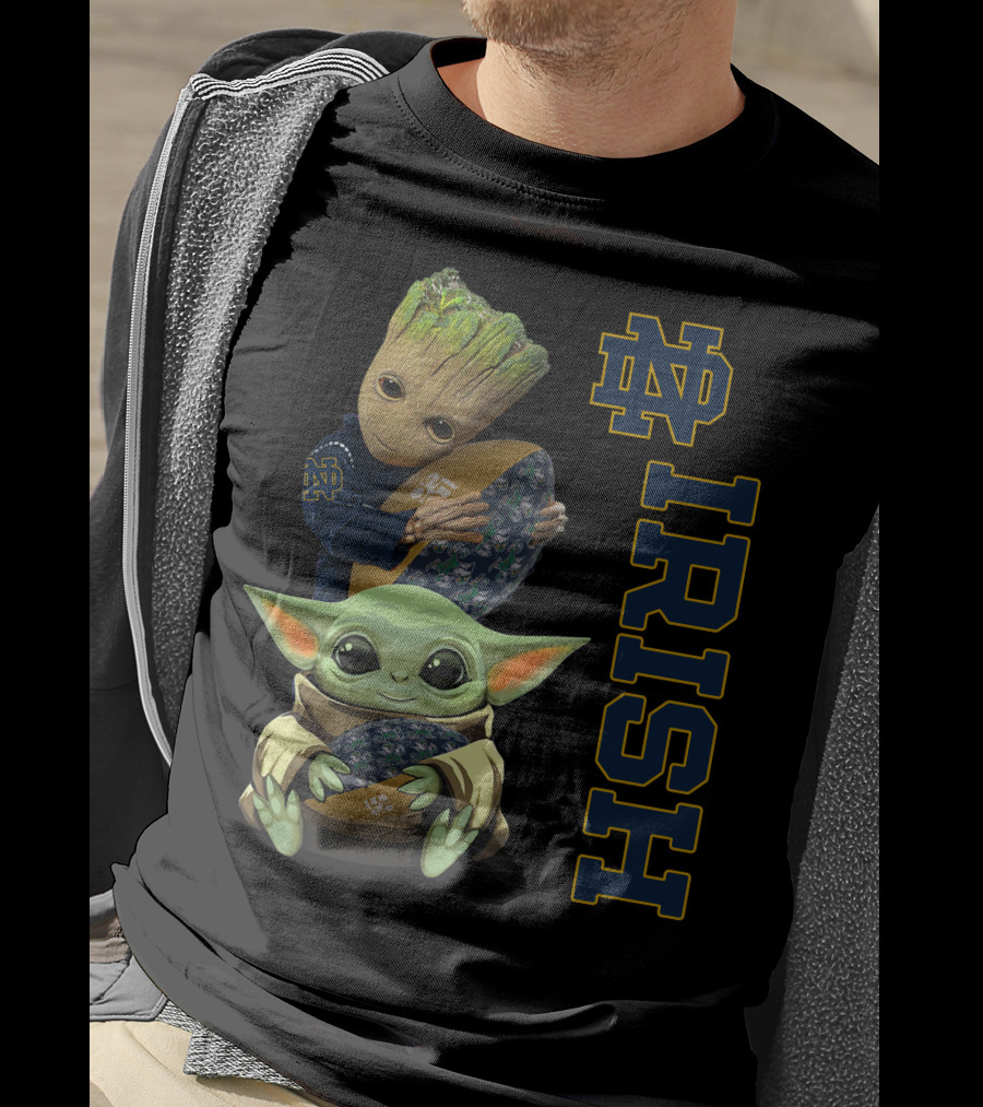 Groot Baby Yoda Notre Dame Fighting Irish Football T-Shirt