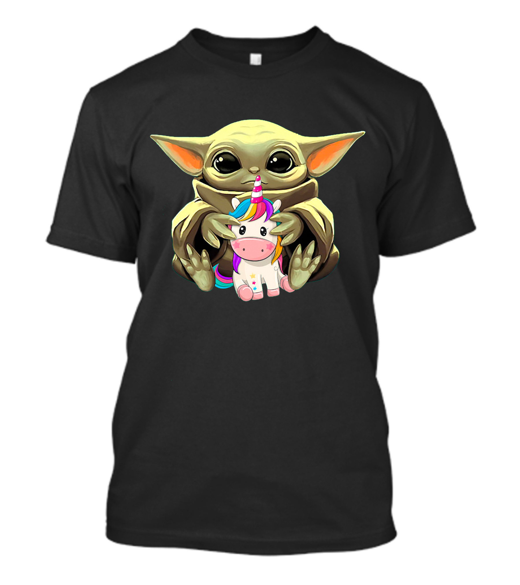 Only Today Cute Alien Creature Hugging Rainbow Unicorn T-Shirt