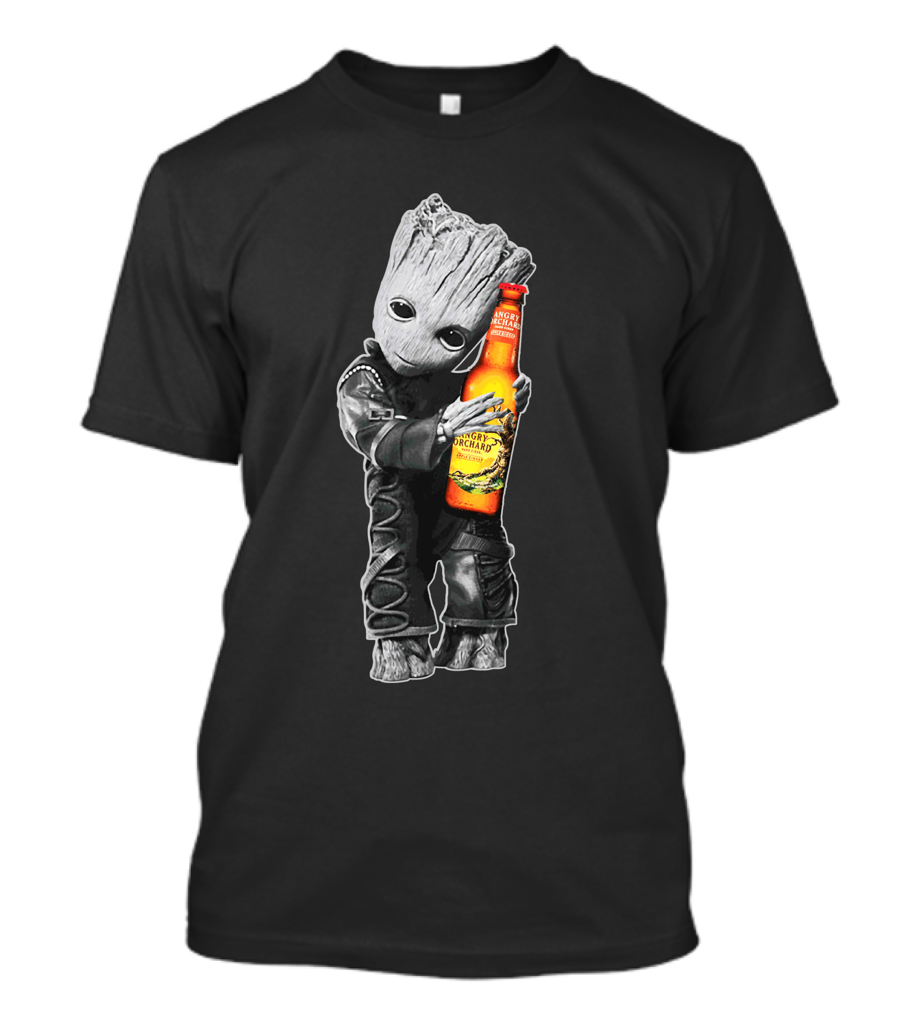 Groot Hugging Angry Orchard Hard Cider Bottle Only Today T-Shirt