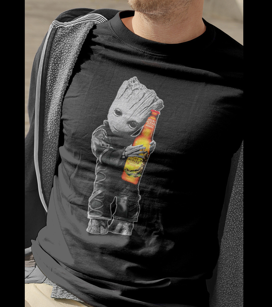 Groot Hugging Angry Orchard Hard Cider Bottle Only Today T-Shirt