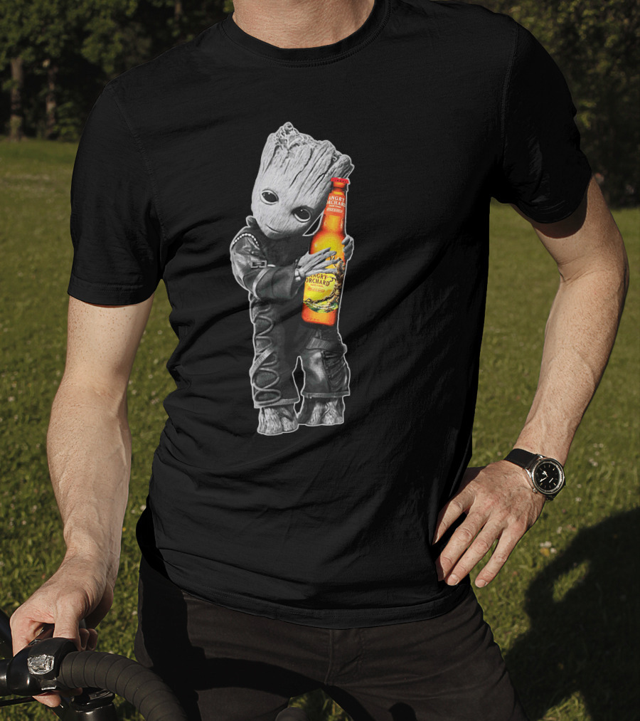 Groot Hugging Angry Orchard Hard Cider Bottle Only Today T-Shirt