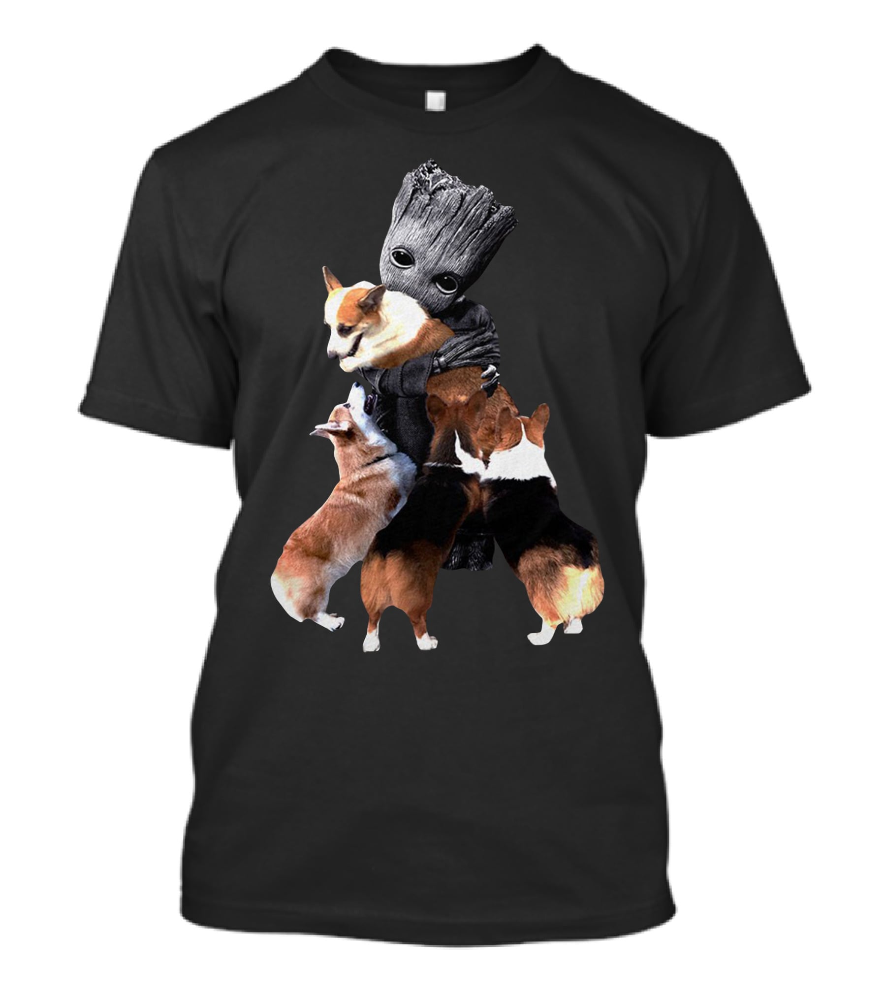 Only Today Groot Hugging Corgis T-Shirt