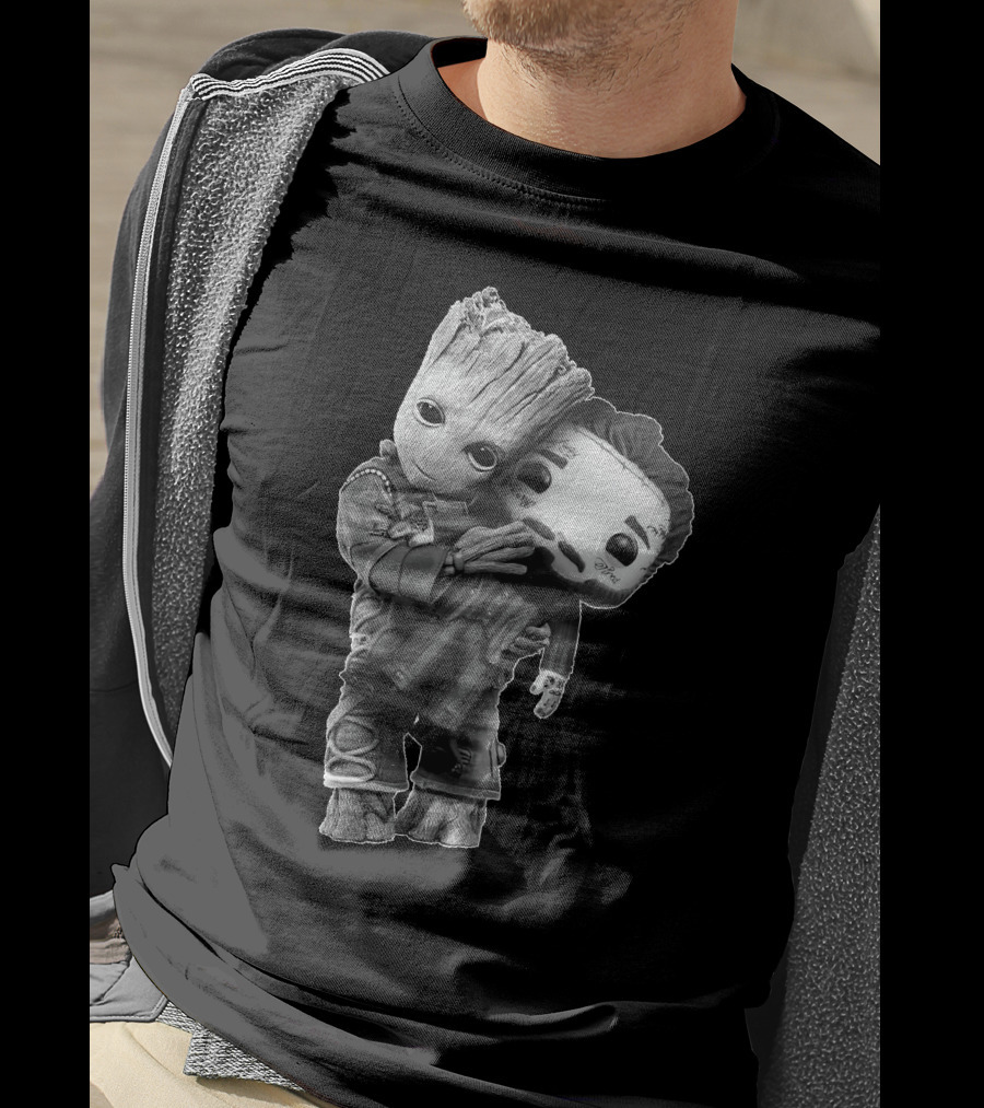 Only Today Baby Tree Character Holding Masked Figure T-Shirt