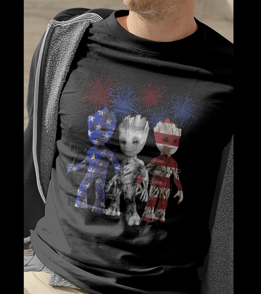 Patriotic Fireworks Groot Trio Only Today T-Shirt
