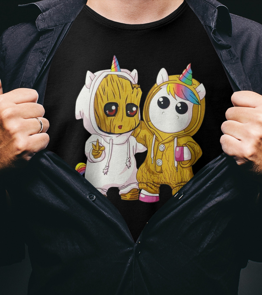 Only Today Cute Unicorn And Wood Creature Friendship T-Shirt